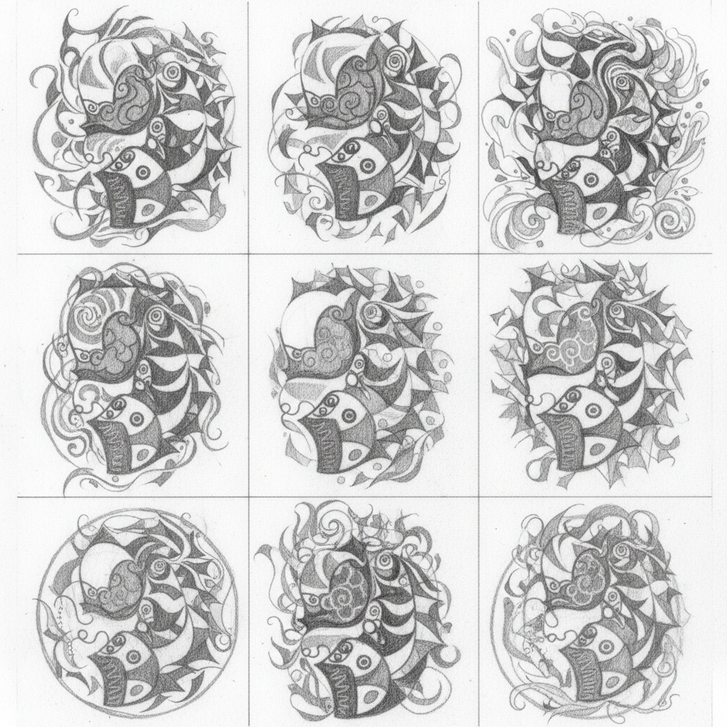 Celestial Panda Dreams — Original Sketch Print