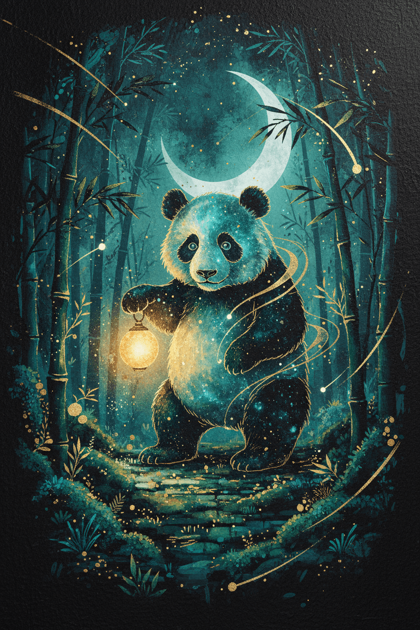 Celestial Panda — Moonlit Lantern