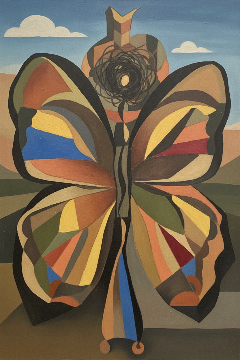 Cubist Butterfly Abstract
