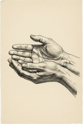 Cupped Hands — Original Hand Sketch