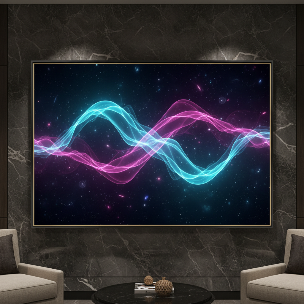 Cyan Magenta Fluid Waves