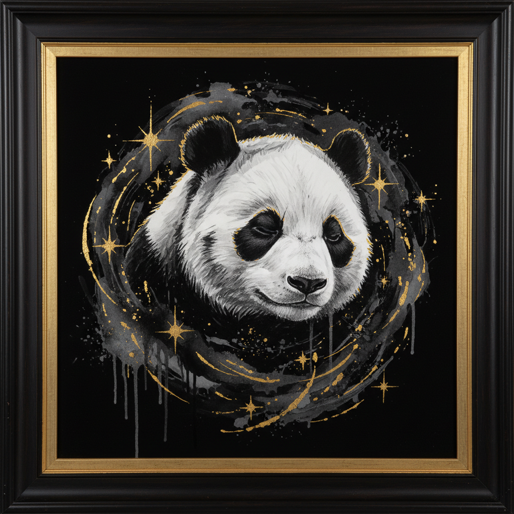 Dark Luxury Monochrome Panda
