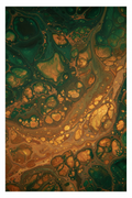 Emerald Sienna Liquid Abstract
