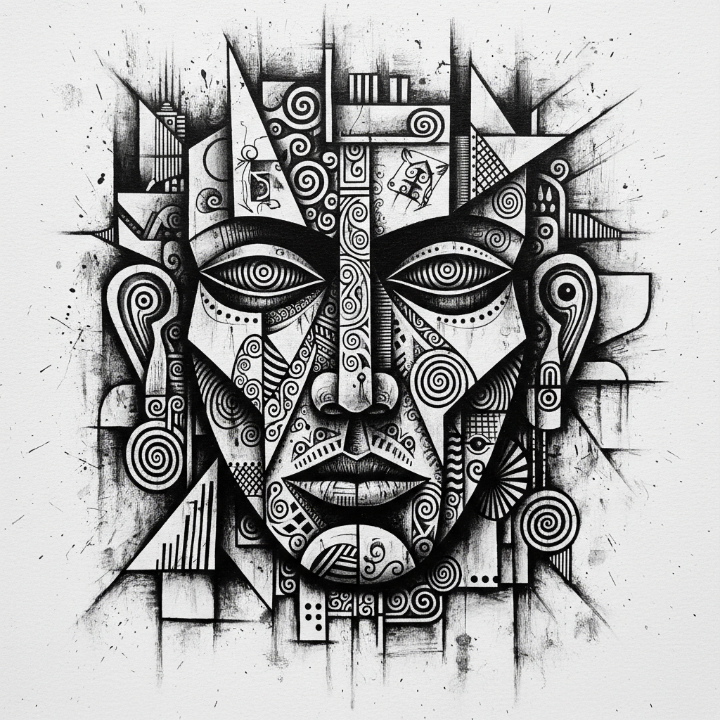 Fuchsia Tribal Odyssey — Original Sketch Print