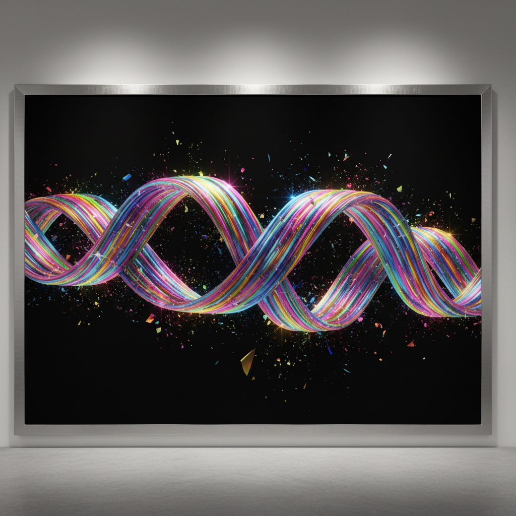 Holographic Neon Ribbons