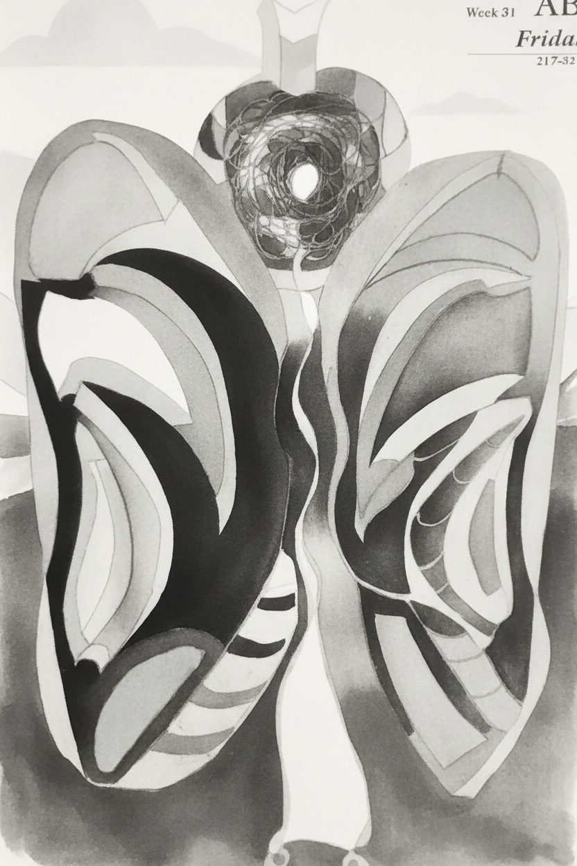 Ink Wash Butterfly Abstract