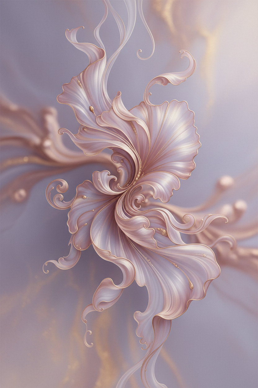 Lavender Rose Liquid Abstract
