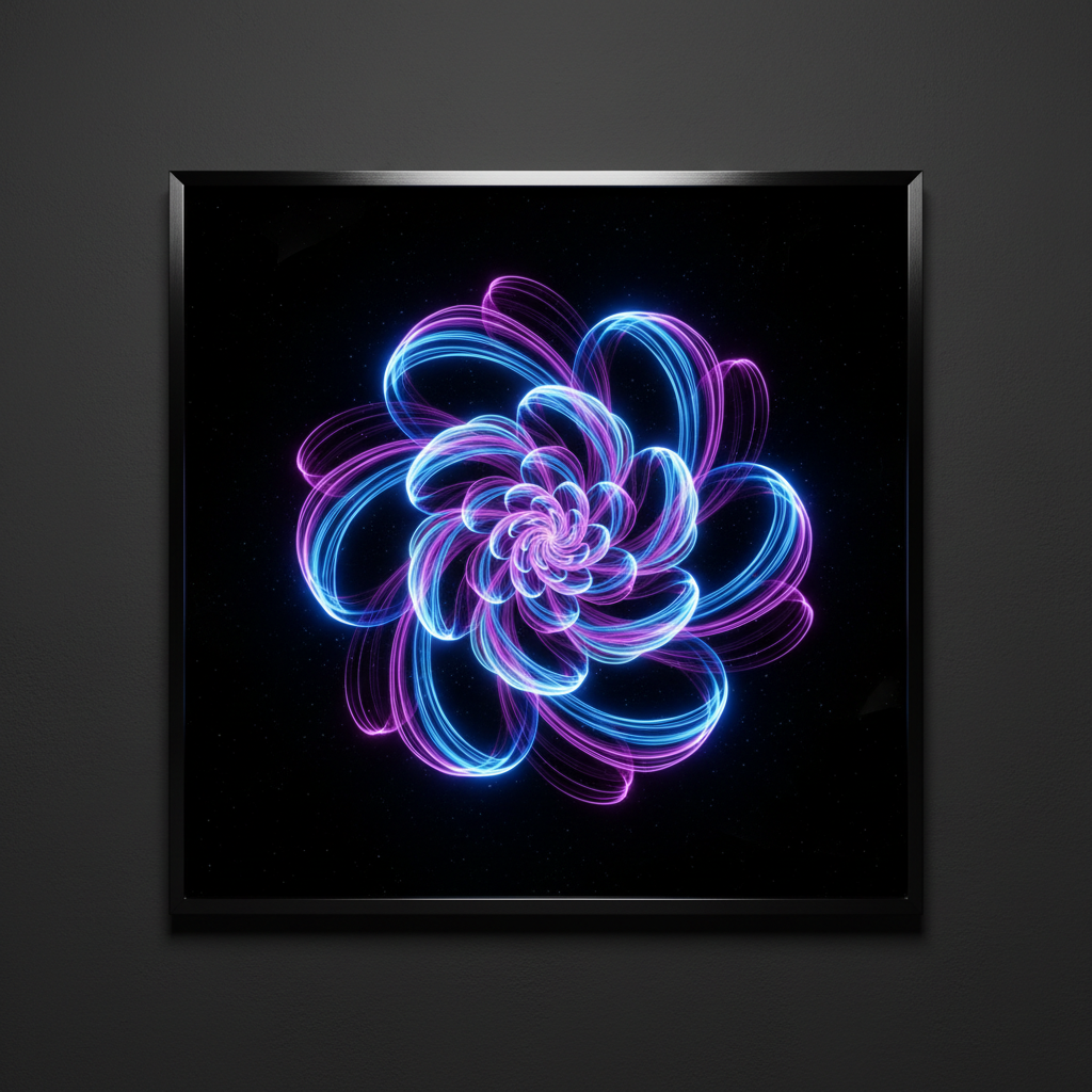 Neon Blue Violet Swirls