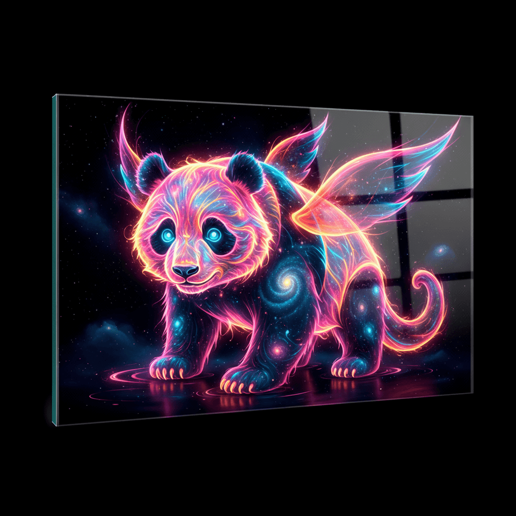 Neon Holographic Panda