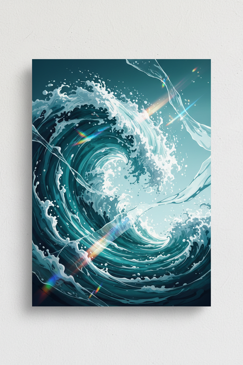 Ocean Teal Liquid Abstract