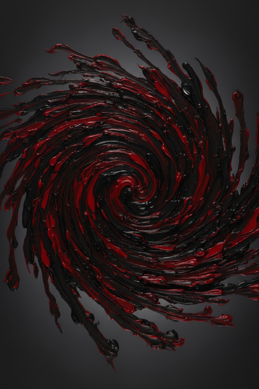Red Black Liquid Abstract