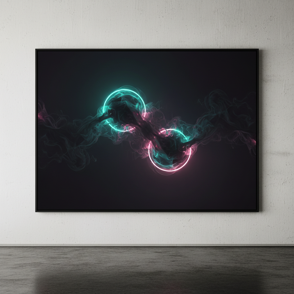 Teal Rose Neon Orbs