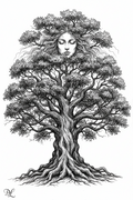 The Ancient Oak — Tree Sketch